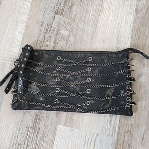 Black Chain-Embellished Clutch